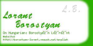 lorant borostyan business card